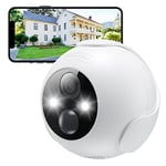 SwitchBot Outdoor Spotlight Cam 1080P - 10000mAh Battery Security Camera Wireless with AI Detection, Waterproof, Works with Alexa&Google Home, Color Night Vision, 256G Storage