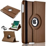 360 Rotate Case For iPad Mini 1, 2 & 3 Leather Stand Folio Cover (Brown)