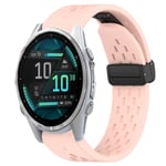 Garmin Fenix 8 AMOLED 43mm Klockarmband i silikon med magnetlås - Rosa
