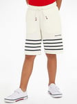 Tommy Hilfiger Boys Breton Stripe Sweatshorts - Ancient White, White, Size 5 Years