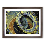 Astronomical Clock Prague Czech Republic No.1 Modern Framed Wall Art Print, Ready to Hang Picture for Living Room Bedroom Home Office Décor, Walnut A2 (64 x 46 cm)