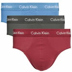 Calvin Klein Cotton Stretch 3 Pack Hip Brief, Charcoal/rasp Jam/bright Cobalt
