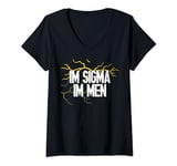 Womens I'm Sigma I'm Men Funny Valentine's Day 2024 V-Neck T-Shirt