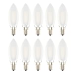 10 Pack E14 LED Candle Bulbs Dimmable 4W, Replace to 30W Incandescent Bulb, Warm White 2700K,300LM, Small Edison Screw,SES LED Chandelier Bulbs,C35 Vintage Filament Candelabra Light Bulb