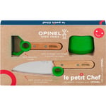 Opinel Le Petit Chef barnesett 3 deler, grønn