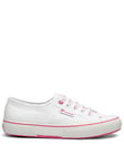 SUPERGA 2750 Barbie Classic Plimsoll - White/Pink, White, Size 3, Women
