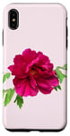 Coque pour iPhone XS Max Élégante couleur bordeaux violet pivoine formes fleurs mania
