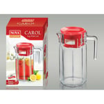 New 1500ml Small Glass Fridge Jug Pitcher Carafe With non Drip Lid and Spout