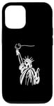 Coque pour iPhone 14 Pro One Line Art Dessin Lady Liberty
