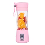 380ml Mini Electric Fruit Juicer Cup USB Smoothie Maker Blender Fruit Extractor - Pink