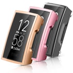 3-Pack Case Compatible with Charge 3 and Charge 4 Soft TPU All-Around Cover Anti-Scratch Screen Protector Bumper for Charge 3 Special Edition Smartwatch (01 Rose gold,Rose pink,Clear)
