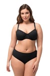 Ulla Popken Femme Grandes Tailles Soutien-Gorge à Armatures, Bonnets Spacer. Tissu Jacquard à Motif. Bonnet B-E. Noir 95C 825789100-95C