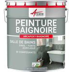 Arcane Industries - Peinture baignoire et lavabo - Résine de rénovation pour émail, acrylique et fonte 1 kg (jusqu'à 3 m² en 2 couches) Gris Argent