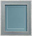 FRAMES BY POST Scandi Cadre photo bleu vieilli avec passe-partout bleu et panneau arrière 50,8 x 40,6 cm pour image au format A3