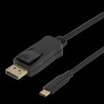 Deltaco USB-C - DisplayPort kabel, dubbelriktad, 8K 7680x4320@60Hz, 1m