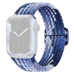 SKALO Flätat tygarmband Apple Watch Series 4-6 40mm - Blå-Ljusblå