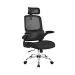 Rootz Ergonomic Office Chair - Skrivbordsstol - Snurrstol - Stålstomme - Skumstoppning - Bläcksvart - 62cm x 64cm x (114-122)cm - Justerbar sitshöjd -