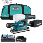 Makita DBO382 18V LXT Brushless Finishing Sander + 1x 5Ah Battery, Charger & Bag