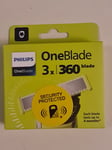 Philips OneBlade 360 Pack of 3 x Replacement Blades Shaver Trimmer New & Sealed