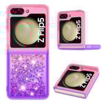 SKALO Samsung Z Flip5 Kvicksand Glitter Hjärtan TPU-skal - Rosa- multifärg