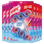 Harpic Active Fresh 6 Powers Toilet Rim Block, Tropical Blossom Fragrance 2 x 35g, Pack of 6