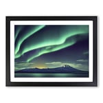 Ethereal Aurora Borealis H1022 Framed Print for Living Room Bedroom Home Office Décor, Wall Art Picture Ready to Hang, Black A3 Frame (46 x 34 cm)
