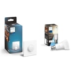 Philips Hue Smart Button Smart Lighting Accessory. Wireless Control of Home Lights, Livingroom & White LED Smart Light Bulb 1 Pack [B22 Bayonet Cap] Warm White