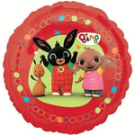 Bing Themed Round Foil Balloon Featuring Bing, Flop and Sula 18 Inch c/w Ribbon
