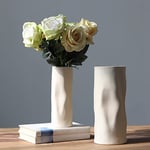 Abbittar Lot de Grands vases en céramique de 5,4 cm pour décoration d'intérieur Rustique, décoration de Ferme Moderne, décoration de Salon, Table, comptoir, cheminée et entrée (Beige)