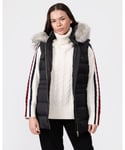 Tommy Hilfiger Tyra Faux Fur Womens Down Gilet - Black - Size Small