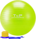 TNP Accessories EXERCISE GYM YOGA SWISS BALL FITNESS PREGNANCY BIRTHING ANTI BURST BALLS 55CM / 65CM / 85CM + FOOT PUMP (Green, 55cm)