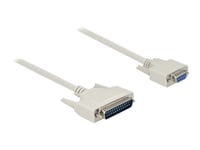 Delock - Seriell Kabel - Db-25 (Hane) Till Db-9 (Hane) - 3 M - Tumskruvar - Beige