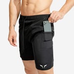 3DWY NEW men's sports shorts 2 in 1 Running shorts men's double layer breathable fitness bodybuilding training short pants Men