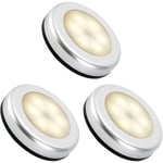 Inomhus rörelsesensor nattlampa, LED batteridriven lampa, automatisk på/av 3 m lim (3 st, varmvitt)