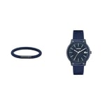 Lacoste Analogue Quartz Watch for Men with Blue Silicone Bracelet - 2011241 Men's LACOSTE.12.12 Collection Silicone Bracelet Navy Blue - 2040167