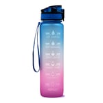 DXH Thermos cup, Sports Water Bottle with Time Marker Drinking Kettle Fitness Sport Bottle 1L Water Jug Camping Office School Gym Workout (Color : 1)