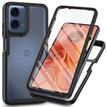 Motorola Moto E14 / G04 / G04s / G24 4G Skal med Skärmskydd - Svart Svart