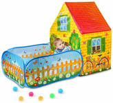 Kids Pop Up Play Tent  Baby Playhouse Ball Pit Tunnel for Indoor Outdoor Play