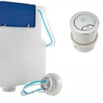 Tavistock VOR790 Vortex Slimline Concealed Dual Flush WC Toilet Cistern + Button
