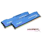 HyperX FURY - DDR3 - kit - 16 Go: 2 x 8 Go - DIMM 240 broches - 1600 MHz / PC3-12800 - CL10 - 1.5 V - mémoire sans tampon - non ECC - bleu