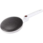 ZHIRCEKE Crepe crepe with handle Electric non-stick machine Round pan for pancakes Crepe Machine 800 W, plastic, white