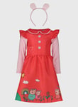 Peppa Pig 2-Piece Costume 3-4 Years Red