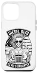 iPhone 14 Plus Woman Trucker Diesel Diva Female Devil Truck Driver USA Flag Case