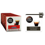Nescafe Dolce Gusto Lungo Decaff Coffee Pods (Pack of 3, Total 48 Capsules) & Nescafe Dolce Gusto Espresso Intenso Coffee Pods (Pack of 3, Total 48 Capsules)