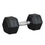 12.5KG Single Rubber Hex Dumbbell Portable Hand Weights for Home Gym