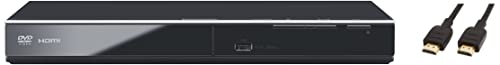 Panasonic Lecteur DVD HD DVD-S700EG-K Conversion Full HD, Compatible Xvid, Noir & Amazon Basics Câble HDMI 2.0 haute vitesse Ultra HD, supportant les formats 3D et avec canal de retour audio, 0,9 m