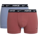 Nike Kalsonger 2P Everyday Cotton Stretch Trunk Röd/Lila bomull Small Herr