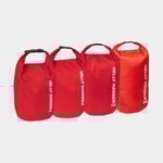 Helly Hansen Drybag set / vattentäta packpåsar Light Alert Red, 70D, 3/7/12/20 liter, 4-pack
