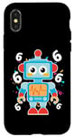 Coque pour iPhone X/XS T-shirt 6ème anniversaire robot robot pour enfants de 6 ans garçons et filles