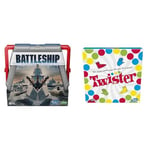 Hasbro Gaming Battleship Classic Board Game, Strategy Game For Kids Ages 7 and Up, Fun Kids Game For 2 Players, Multicolor & Twister Game for Kids Ages 6 and Up
